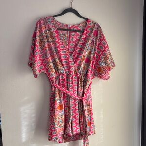 Pink Patterned Romper